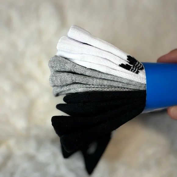 adidas Originals Men's Trefoil Crew 6 Pairs Athletic Running Socks Size:2Y-5Y - Picture 3 of 3